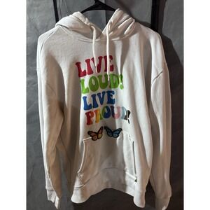 Hollister pride lightweight hoodie Medium - white rainbow great‎ condition!